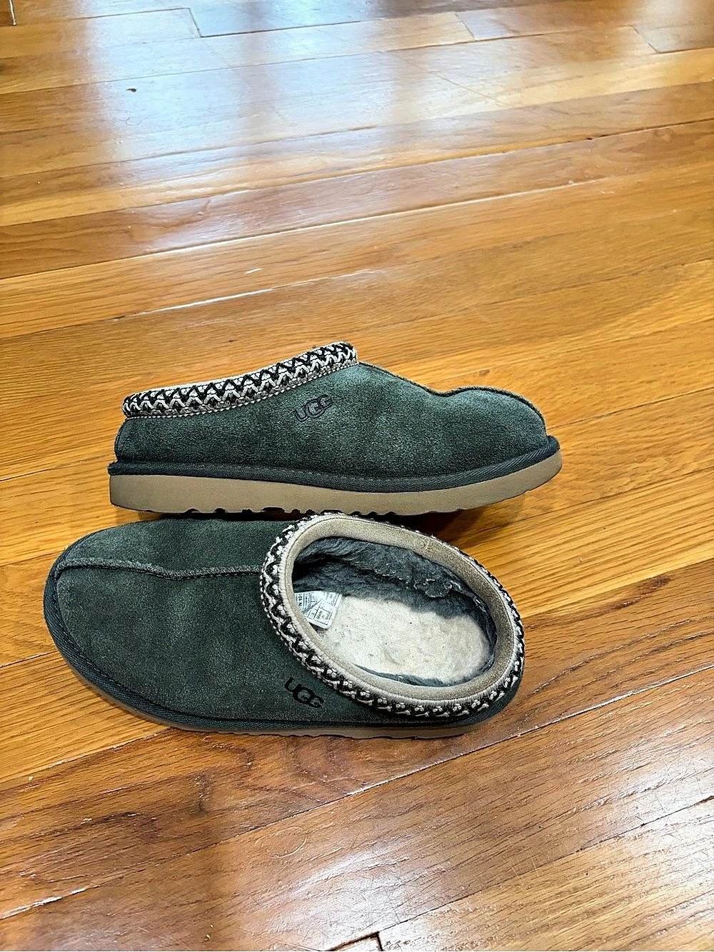 UGG Tasman Slipper Burnt Olive Green Suede-Look